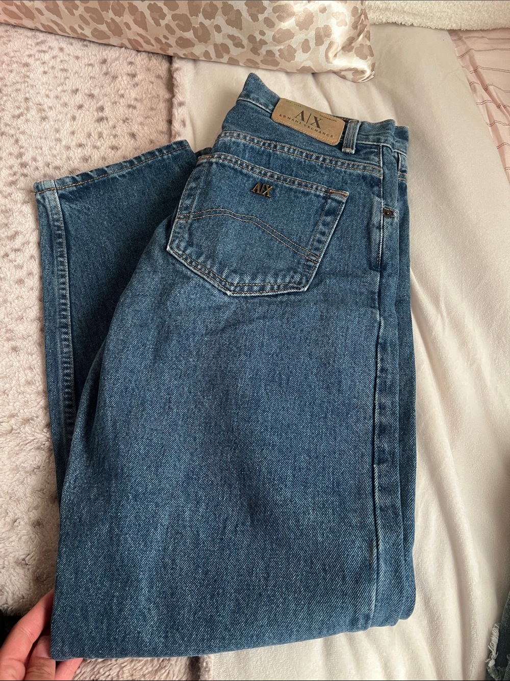 A/X Armani Exchange Classic Mid-Blue Straight-Leg Jeans